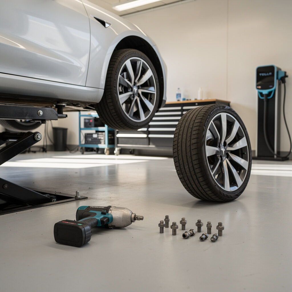 Räderwechsel für Ihr Elektroauto – sauber, schnell, fachgerecht – Service Tesla